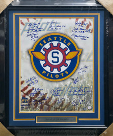 1969 Seattle Pilots Team Autographed Framed 16x20 Photo With 18 Signatures Beckett BAS #A21805