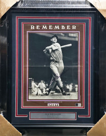 Ted Williams Autographed Framed 12x15 Poster Boston Red Sox Beckett BAS #AE50742