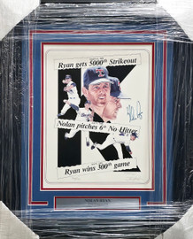 Nolan Ryan Autographed Framed 11x14 Photo Texas Rangers #365/1500 PSA/DNA #S05928