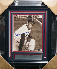 Ted Williams Autographed Framed 8x10 Photo Boston Red Sox Beckett BAS #AE37127