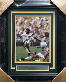 Pele Autographed Framed 9x12 Photo CBD Brazil "Good Luck" Beckett BAS #AE50570