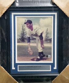 Sandy Koufax Autographed Framed 8x10 Photo Brooklyn Dodgers Beckett BAS #AE85156
