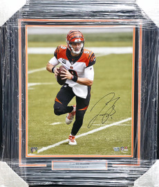 Joe Burrow Autographed Framed 16x20 Photo Cincinnati Bengals Fanatics Holo #DQ16474335