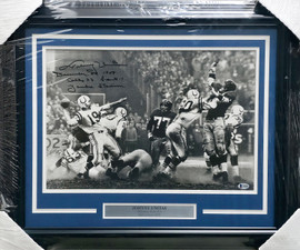 Johnny Unitas Autographed Framed 16x20 Photo Baltimore Colts "December 28, 1958 Colts 23 Giants 17" Beckett BAS #A84642