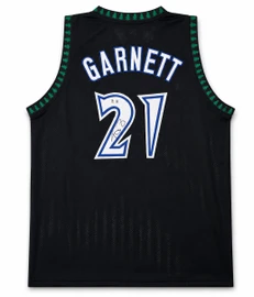 Minnesota Timberwolves Kevin Garnett Autographed Black Jersey Beckett BAS Witness Stock #265800