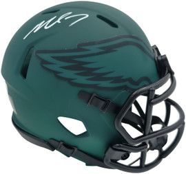 Michael Vick Autographed Philadelphia Eagles Rave Green Speed Mini Helmet Beckett BAS Witness Stock #265885