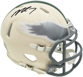 Michael Vick Autographed Philadelphia Eagles Cream Retro Speed Mini Helmet Beckett BAS Witness Stock #265886