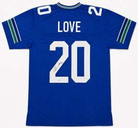 Seattle Seahawks Grey Zabel Autographed Blue Throwback Jersey MCS