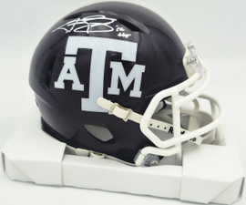 Johnny Manziel Autographed Texas A&M Aggies Maroon Speed Mini Helmet "12 HT" Beckett BAS Witness #3W319922