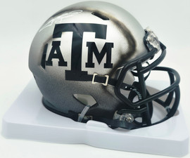 Johnny Manziel Autographed Texas A&M Aggies Silver Ice Speed Mini Helmet Beckett BAS Witness #3W319976