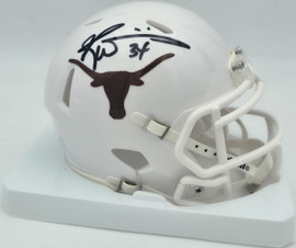 Ricky Williams Autographed Texas Longhorns White Speed Mini Helmet Beckett BAS QR #BN17831