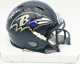 Derrick Henry Autographed Baltimore Ravens Black Speed Mini Helmet Beckett BAS Witness #1W478779