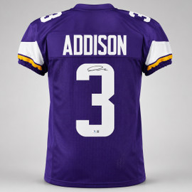 Minnesota Vikings Jordan Addison Autographed Purple Jersey Beckett BAS QR Stock #265945
