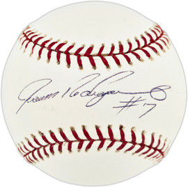 Ivan Rodriguez Autographed Official MLB Baseball Texas Rangers Beckett BAS QR #BX67655