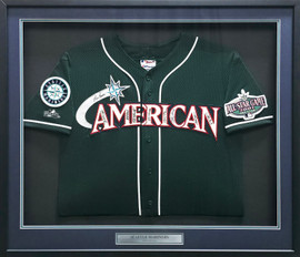 2001 Seattle Mariners All Star Team Autographed Framed Green Majestic Jersey With 9 Signatures Including Ichiro Suzuki Beckett BAS #AE16698