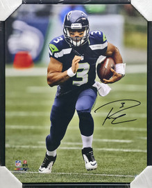 Russell Wilson Autographed Framed 24x30 Canvas Seattle Seahawks RW Holo #44404