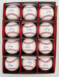 Stephen Piscotty Autographed Official MLB Baseball 12 Count Lot St. Louis Cardinals Oakland Athletics PSA/DNA Stock #266303