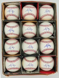 Stephen Piscotty Autographed Official MLB Baseball 12 Count Lot St. Louis Cardinals Oakland Athletics MLB Holo Stock #266304