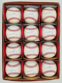 Cristian Pache Autographed Official MLB Baseball 12 Count Lot Atlanta Braves "#14" Beckett BAS Stock #266309