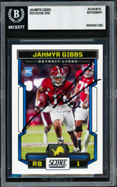 Jahmyr Gibbs Autographed 2023 Score Rookie Card #316 Detroit Lions Beckett BAS #20457386