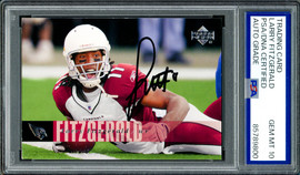 Larry Fitzgerald Autographed 2006 Upper Deck Card #1 Arizona Cardinals Auto Grade Gem Mint 10 PSA/DNA #85789800