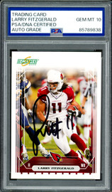Larry Fitzgerald Autographed 2006 Score Card #4 Arizona Cardinals Auto Grade Gem Mint 10 PSA/DNA #85789838