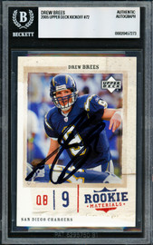 Drew Brees Autographed 2005 Upper Deck Kickoff Card #72 San Diego Chargers Beckett BAS #20457273