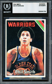 Phil Smith Autographed 1975-76 Topps Card #139 Golden State Warriors Beckett BAS #20457708
