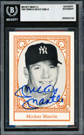 Mickey Mantle Autographed 1980 TCMA Card New York Yankees Beckett BAS #20457549