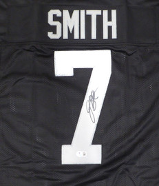 Las Vegas Raiders Geno Smith Autographed Black Custom Jersey Beckett BAS QR #2W939521