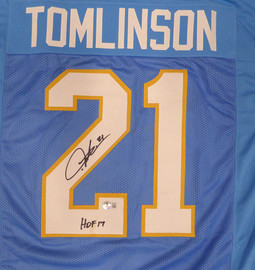 San Diego Chargers LaDainian Tomlinson Autographed Powder Blue Custom Jersey "HOF 17" Beckett BAS QR #1W895057