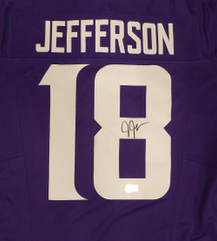 Minnesota Vikings Justin Jefferson Autographed Purple Nike Jersey Beckett BAS QR #1W516418