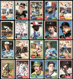68 Count Lot of Autographed 1981 Topps Baseball Cards SKU #266527