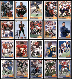 92 Count Lot of Autographed 1991-1993 Upper Deck Football Cards (All Different) SKU #266474