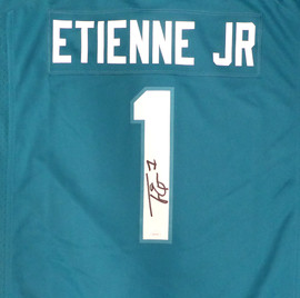 Jacksonville Jaguars Travis Etienne Autographed Teal Nike Jersey JSA #AU30140