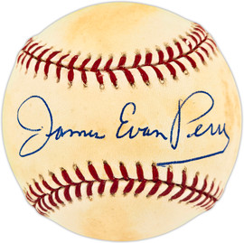 James Evan "Jim" Perry Autographed Official AL Baseball Minnesota Twins Full Name SKU #266694