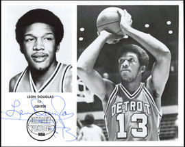 Leon Douglas Autographed Team Issued 8x10 Photo Detroit Pistons SKU #266952