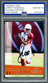 Larry Fitzgerald Autographed 2006 Playoff Prestige Card #4 Arizona Cardinals Auto Grade Gem Mint 10 PSA/DNA #85789812