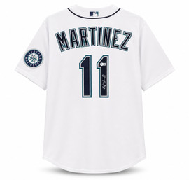 Seattle Mariners Edgar Martinez Autographed White Nike Jersey Size XXL Beckett BAS Witness Stock #266275