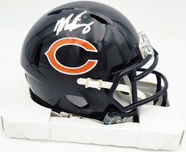 Mike Singletary Autographed Chicago Bears Blue Speed Mini Helmet (Smudged) Beckett BAS Witness #4W454922
