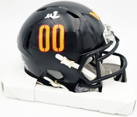 Mike Sainristil Autographed Washington Commanders Black Alternate Speed Mini Helmet Beckett BAS Witness #4W083834