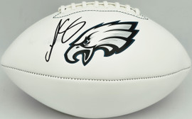 LeSean McCoy Autographed Philadelphia Eagles White Logo Football (Smudged) Beckett BAS Witness #2W102891