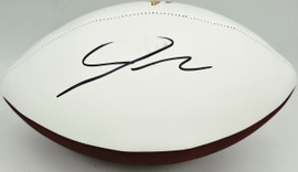 Jordan Addison Autographed Minnesota Vikings White Logo Football (Smudged) Beckett BAS QR #BW00985