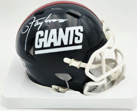 Lawrence Taylor Autographed New York Giants Blue Speed Mini Helmet Beckett BAS Witness #4W451838