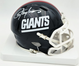 Lawrence Taylor Autographed New York Giants Blue Speed Mini Helmet Beckett BAS Witness #4W451843