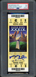 Tom Brady Autographed 2005 Super Bowl XXXIX Full Ticket New England Patriots PSA 7 Auto Grade Gem Mint 10 PSA/DNA #167394166