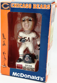 Brian Urlacher Autographed Bobblehead Chicago Bears "ROY 2000" (Damaged) (Smudged) Beckett BAS Witness #4W450906