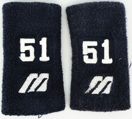 Unsigned Ichiro Suzuki 1999 Game Used Orix Blue Wave Black Mizuno Wristbands IS Holo SKU #267256