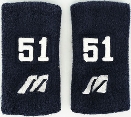 Unsigned Ichiro Suzuki 1999 Game Used Orix Blue Wave Black Mizuno Wristbands IS Holo SKU #267258