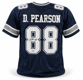 Dallas Cowboys Drew Pearson Autographed Blue Jersey Beckett BAS Witness Stock #267051